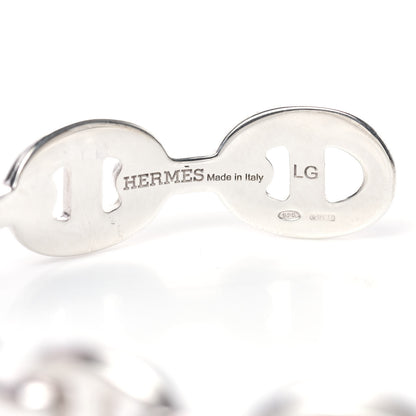 Hermes Sterling Silver MM Chaine d'Ancre Enchainee Cuff Bracelet LG 4 of 5