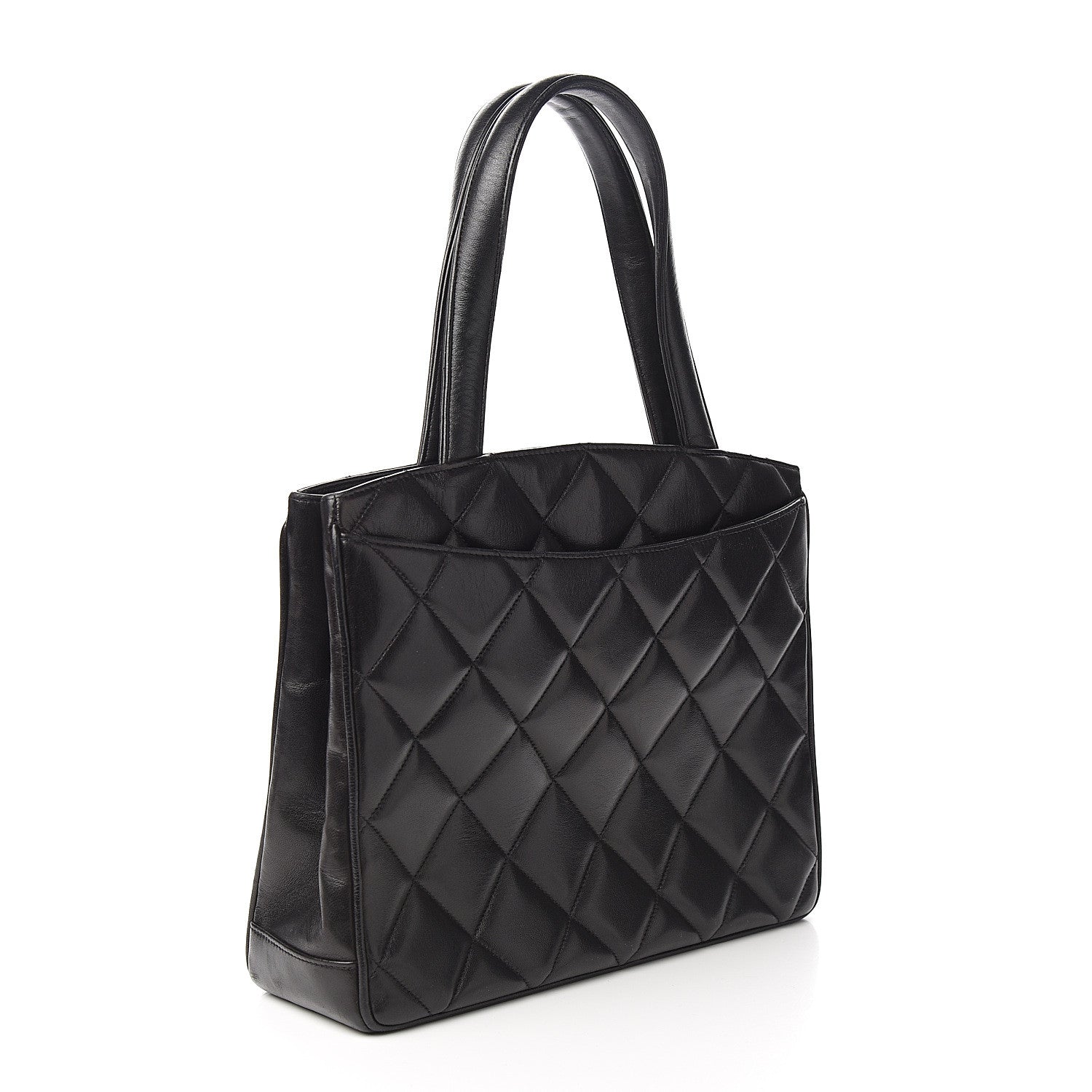 Chanel Lambskin Quilted CC Shoulder Bag Black 2 of 10