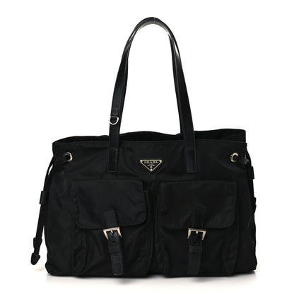Prada Nylon Vela Drawstring Shopping Tote Black 1 of 7