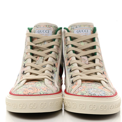 Gucci X LIBERTY OF LONDON Canvas Web Tracy Print Womens 1977 Tennis High Top Sneakers 37 Mint Peach Mystic White 2 of 8