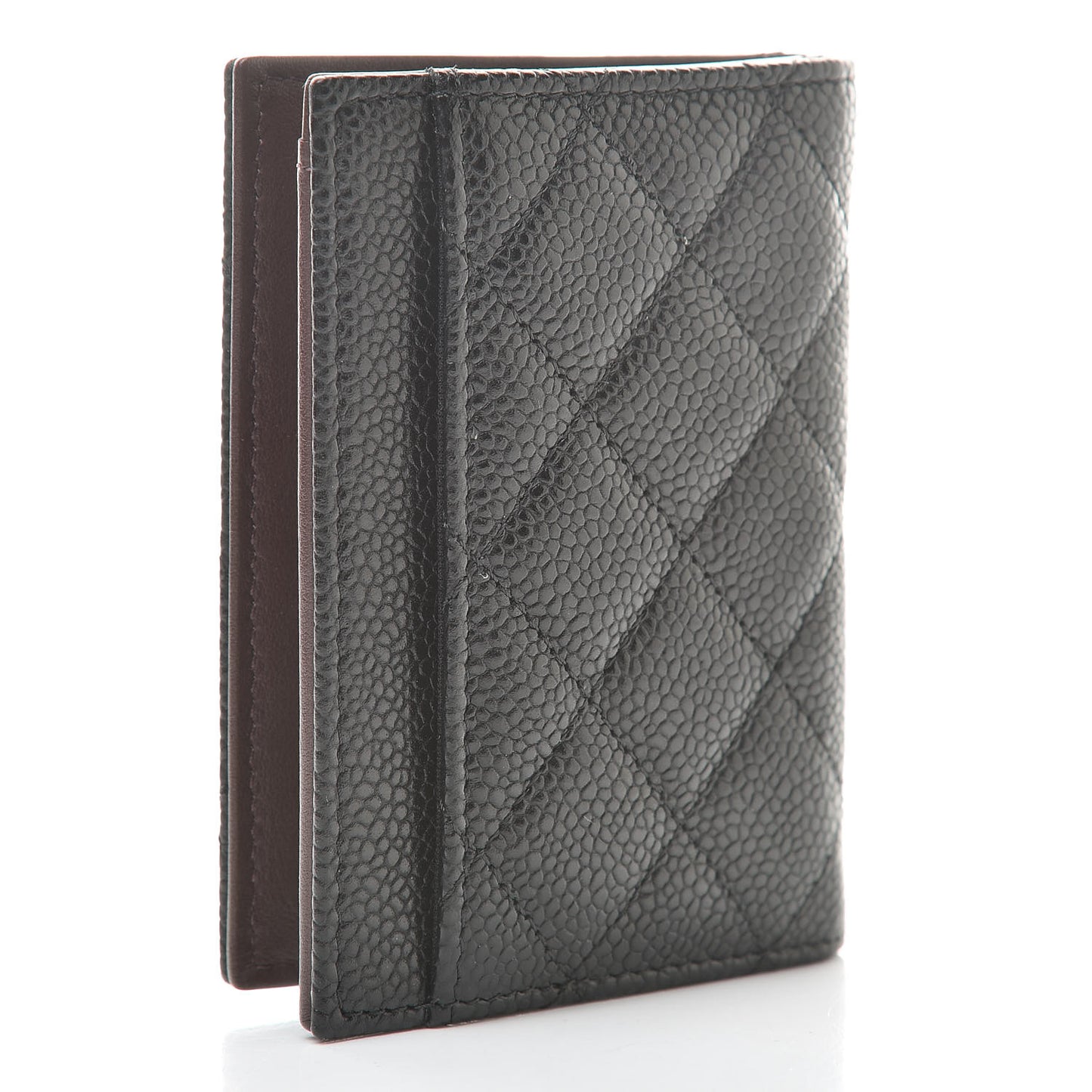 Caviar Quilted Card Holder Wallet Black
