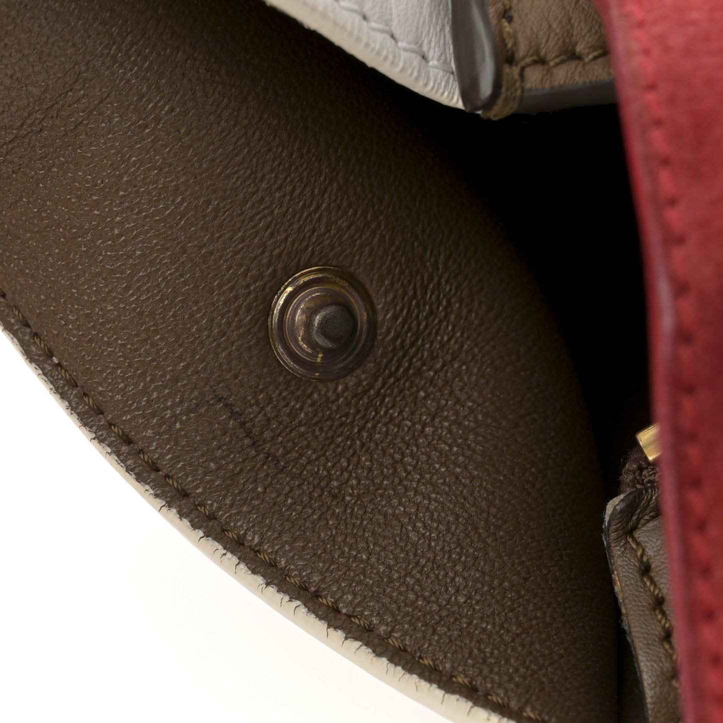 Smooth Calfskin Suede Medium Tri-Color Trapeze Vermillion