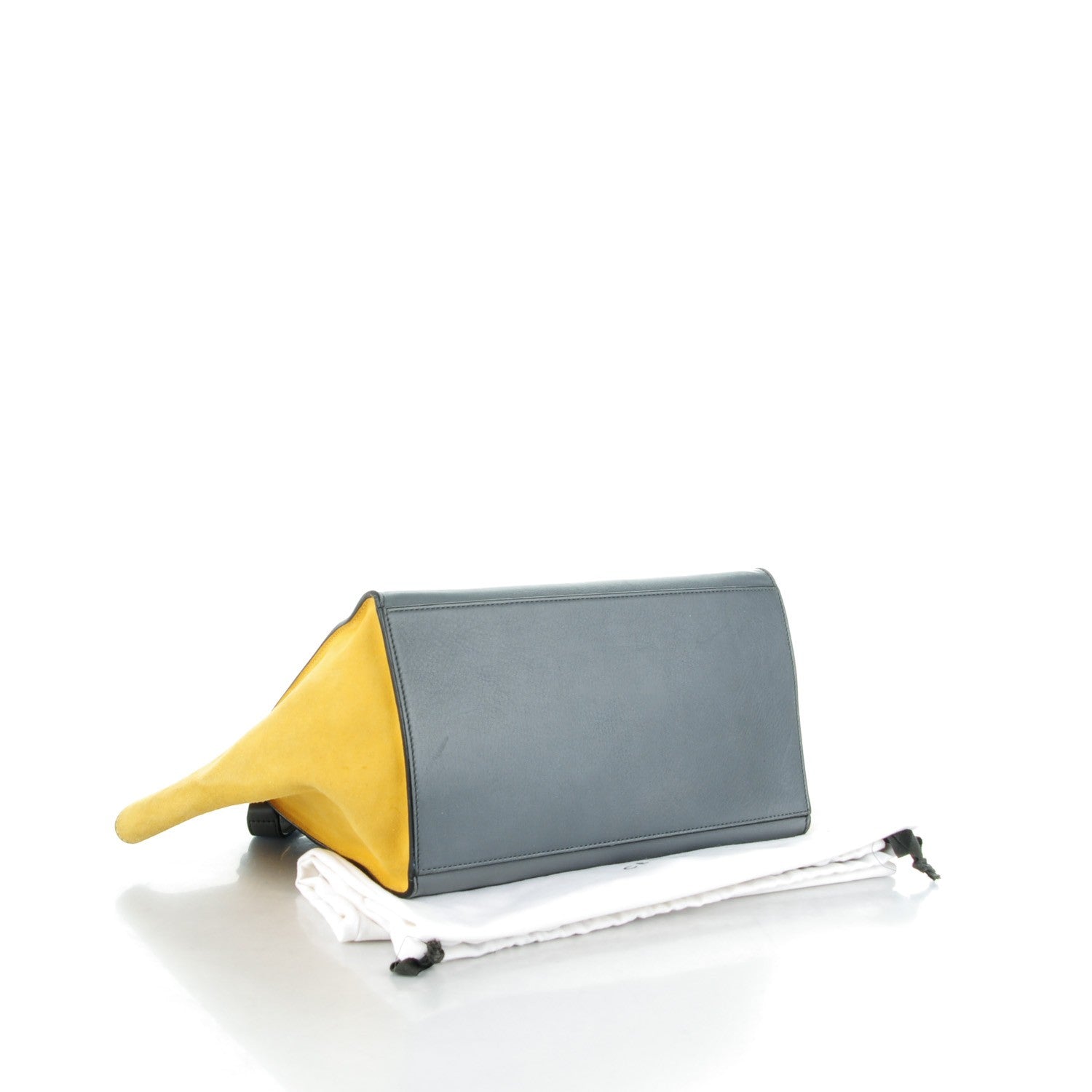 Celine Smooth Calfskin Suede Medium Tri-Color Trapeze Yellow 4 of 9