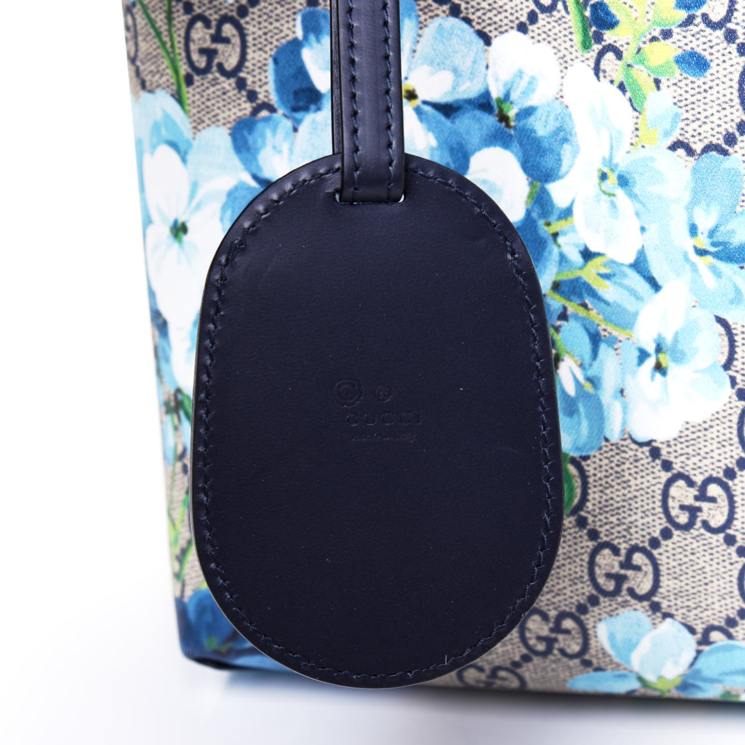 Gucci GG Supreme Monogram Blooms Small Reversible Tote Beige Blue Navy 16 of 16