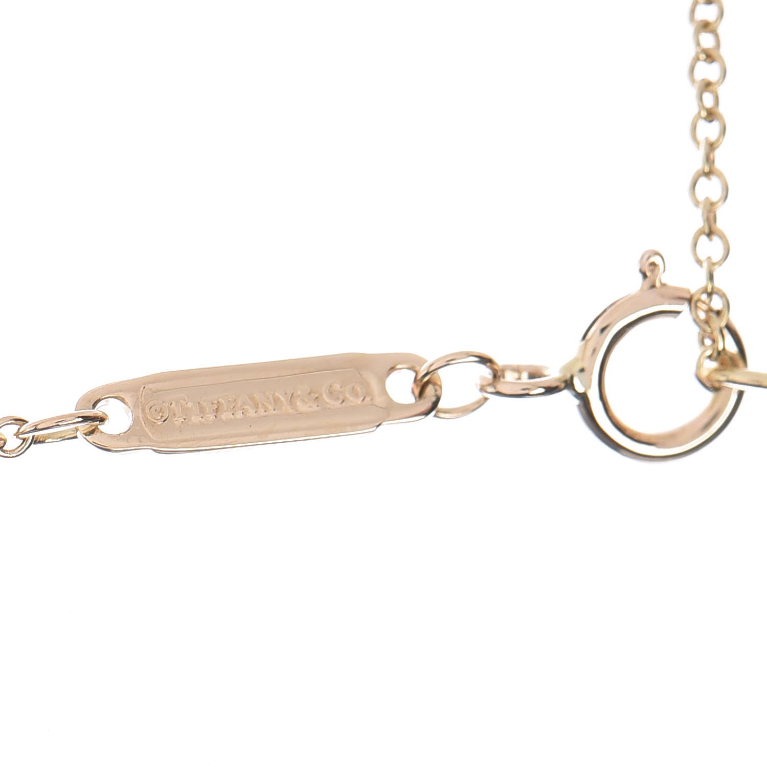 Tiffany 18K Yellow Gold Large T Smile Pendant Necklace 4 of 5