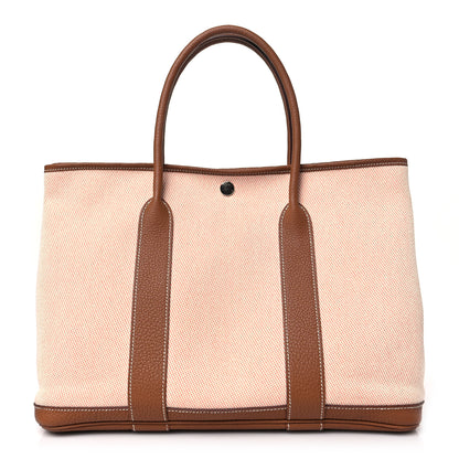 Hermes Twill H Negonda Garden Party 36 MM Tote Ecru Desert Gold 1 of 11