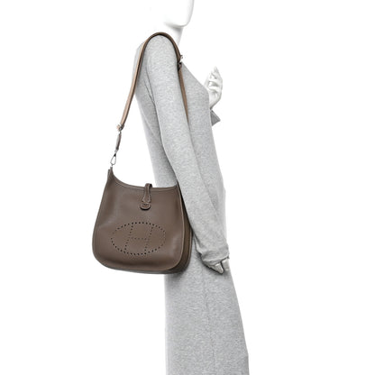 Hermes Taurillon Clemence Evelyne III PM Etoupe 2 of 11