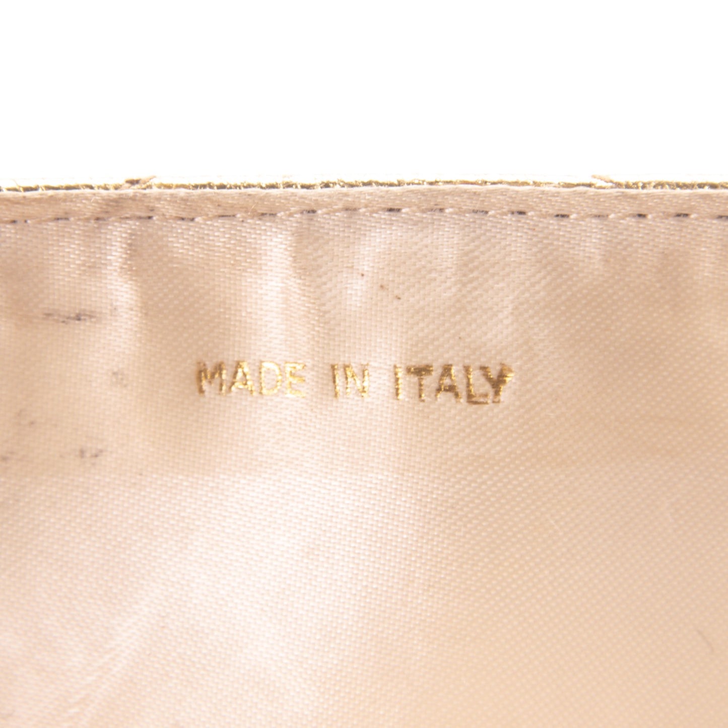 Metallic Lambskin Quilted Small Flap Gold