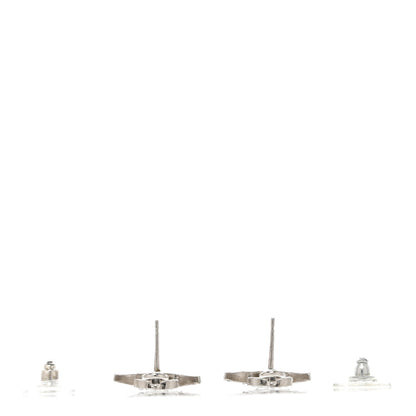 Chanel Crystal CC Anchor Earrings Silver 3 of 5