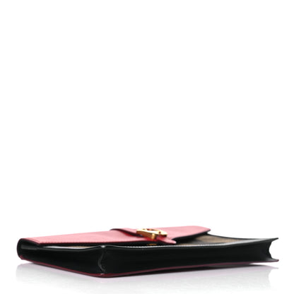 Fendi Pequin Vitello Large Chameleon Envelope Clutch Tobacco Rosso 4 of 12