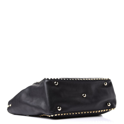 Valentino Garavani Vitello Medium Rockstud Tote Black 4 of 15