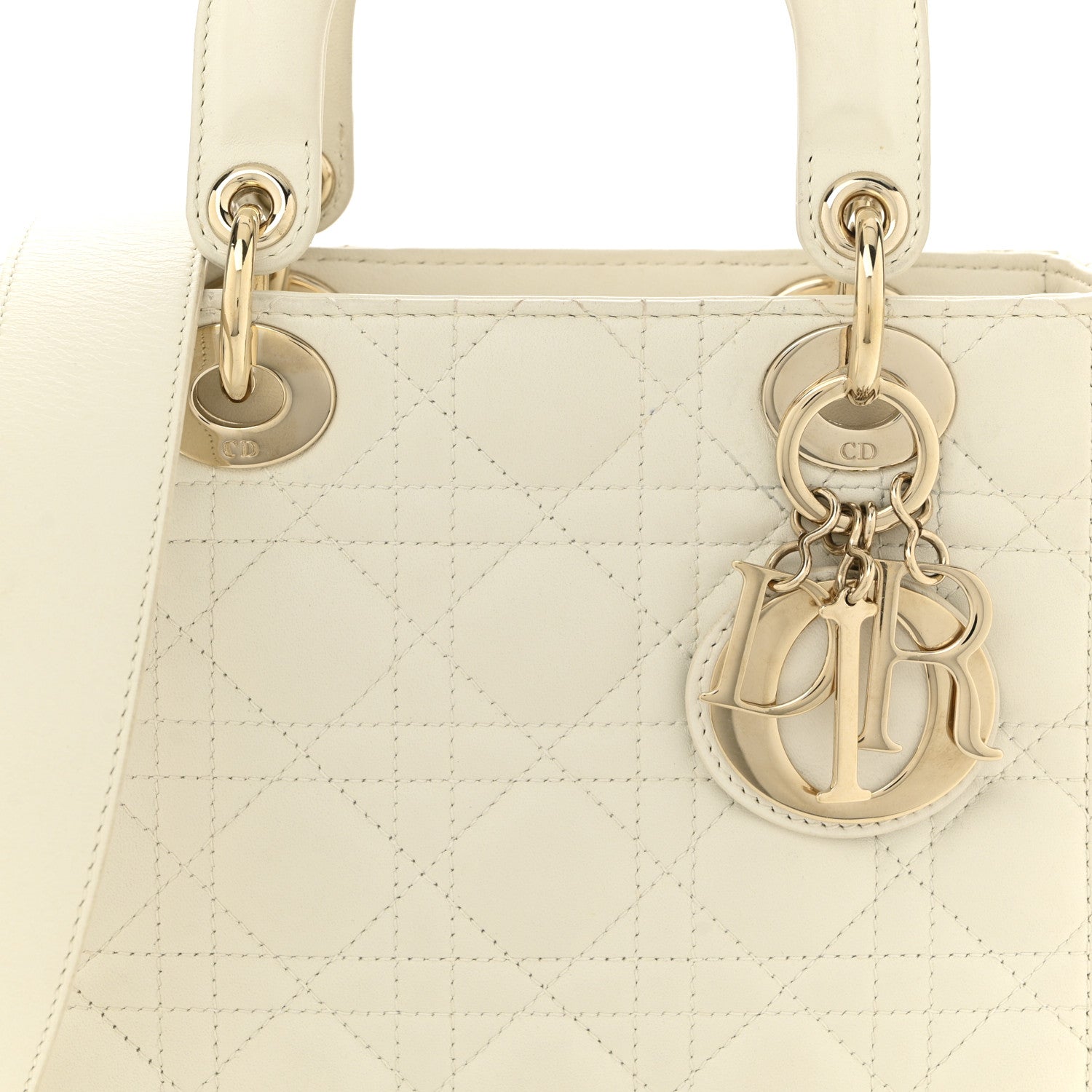Christian Dior Lambskin Cannage Small Lady Dior White 8 of 10