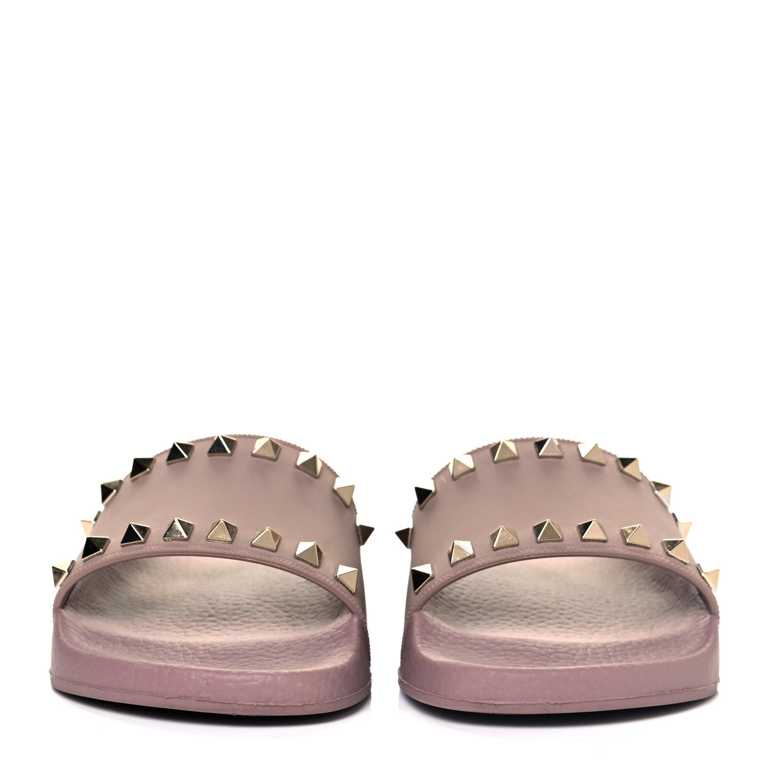 Valentino Garavani Rubber Rockstud Slide Sandals 35 Poudre 2 of 6