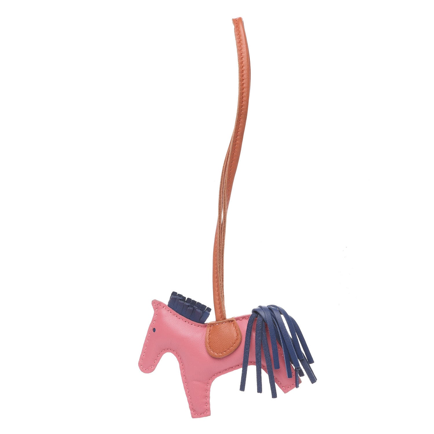 Hermes Milo Lambskin Grigri Rodeo Bag Charm PM Rose Azalee Cornaline Bleu De Malte 1 of 4