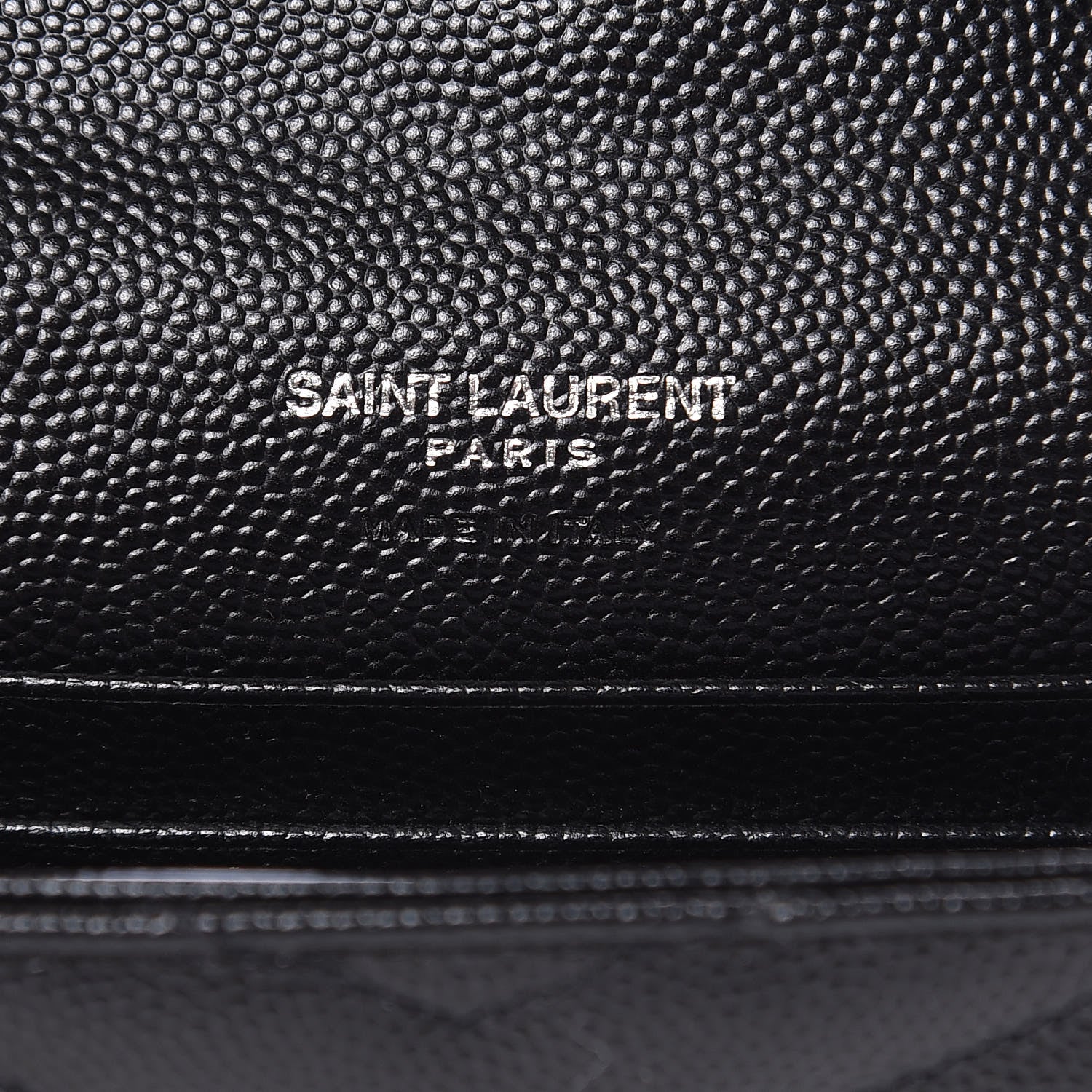 Saint Laurent Grain De Poudre Matelasse Chevron Small Monogram Envelope Wallet Black 6 of 7