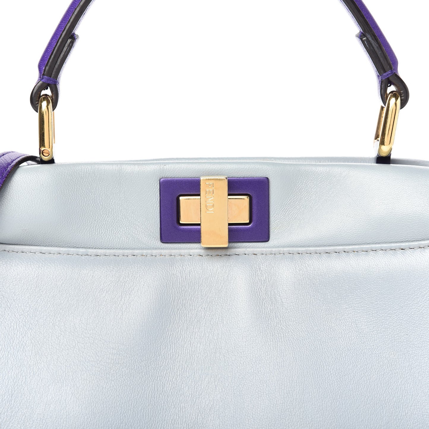 Nappa Colorblock Mini Peekaboo Iconic Satchel Polvere Purple Rain Ruby