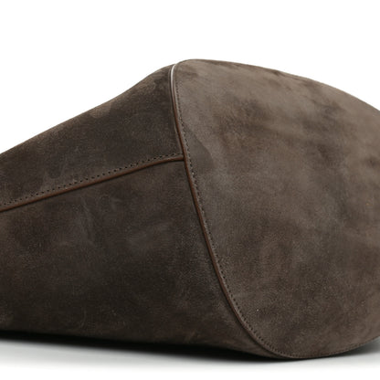 Khaite Suede Calfskin Medium Lotus Tote Cedar 9 of 10