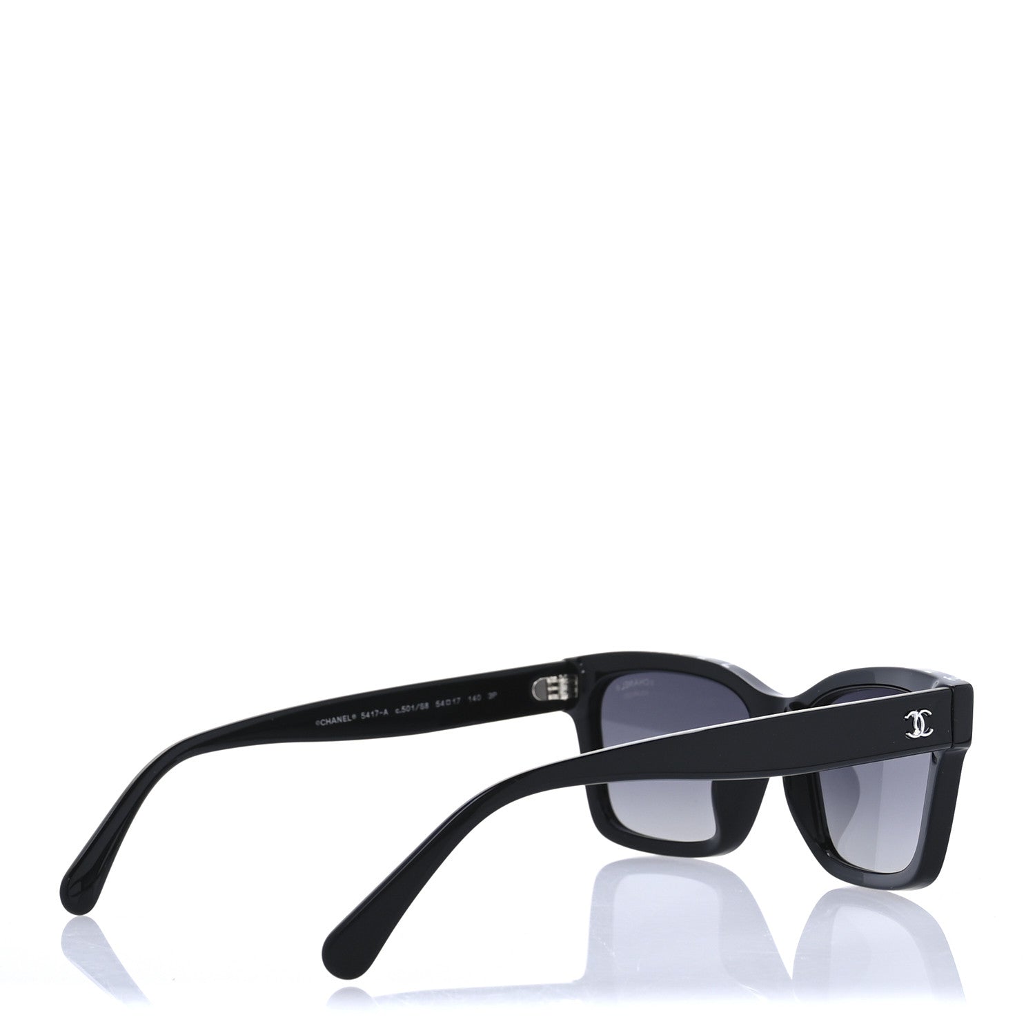 Chanel Acetate Polarized Square Sunglasses 5417-A Black 4 of 9