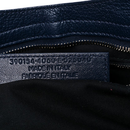 Balenciaga Chevre Silver Metallic Edge Hardware City Bleu Nuit Dark Sea 7 of 14