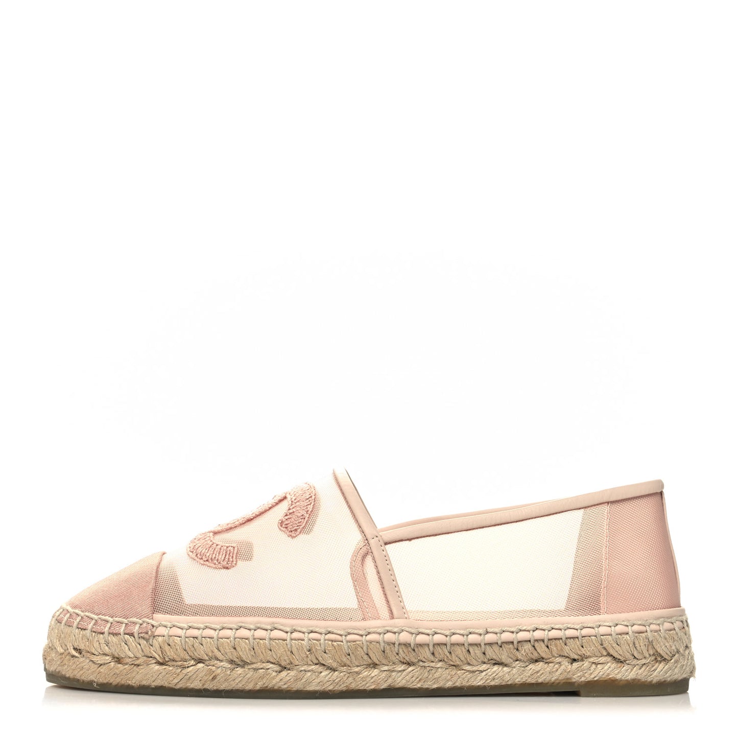 Mesh Grosgrain CC Espadrilles 39 Pink