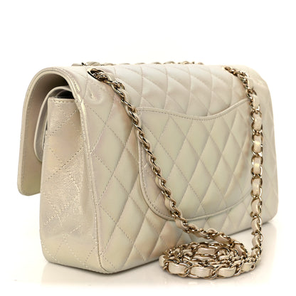 Chanel Iridescent Lambskin Quilted Medium Double Flap Ivory 3 of 11