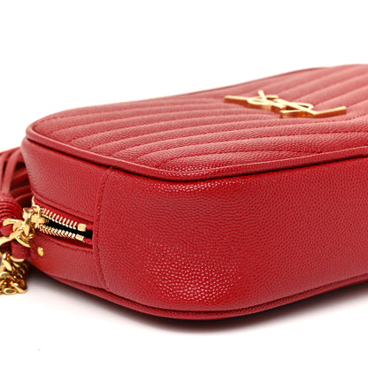 Saint Laurent Grain De Poudre Matelasse Monogram Mini Lou Camera Bag Eros Red 8 of 12