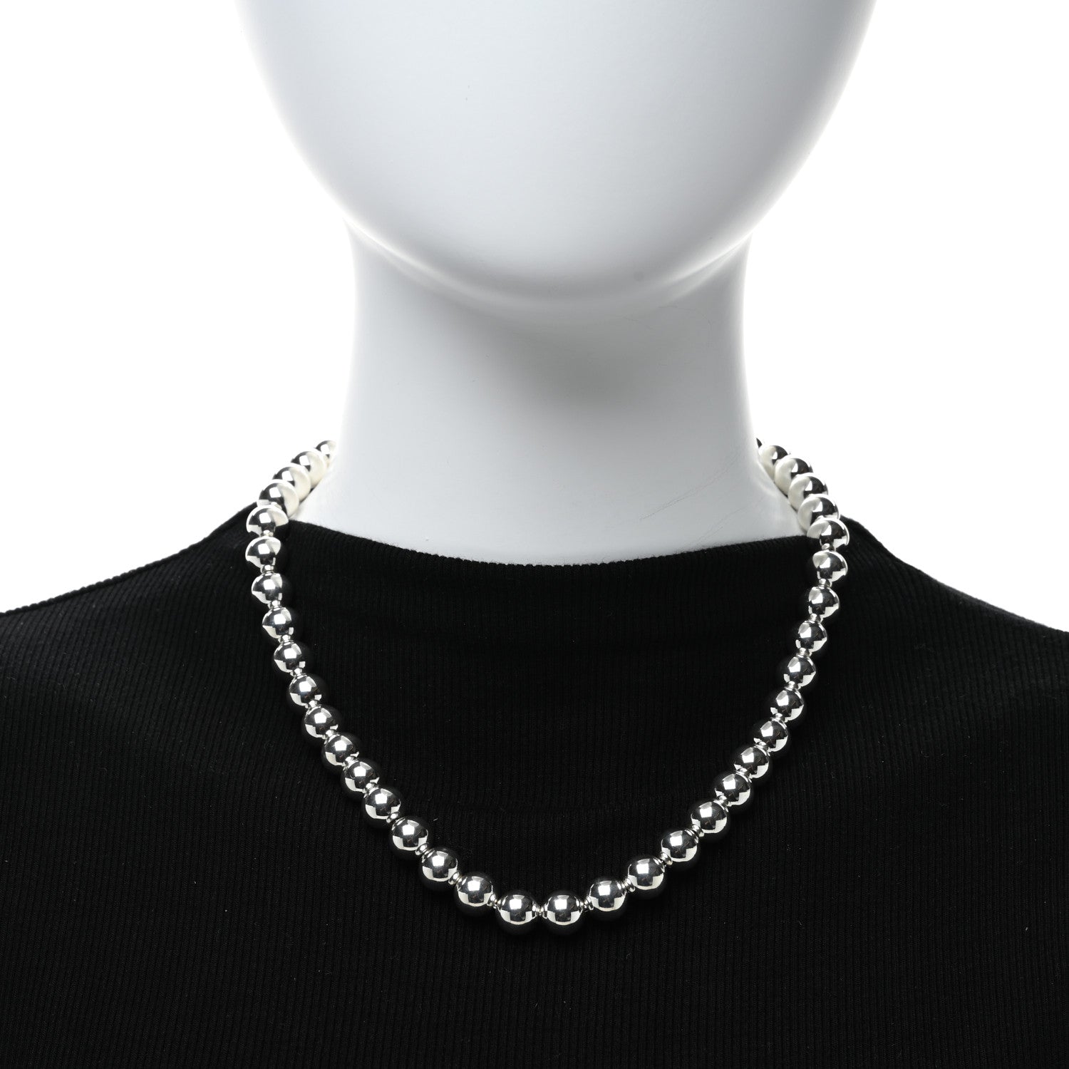 Tiffany Sterling Silver 10mm Hardwear Ball Necklace 2 of 4