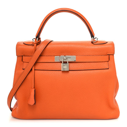 Hermes Taurillon Clemence Kelly Retourne 32 Orange 1 of 14