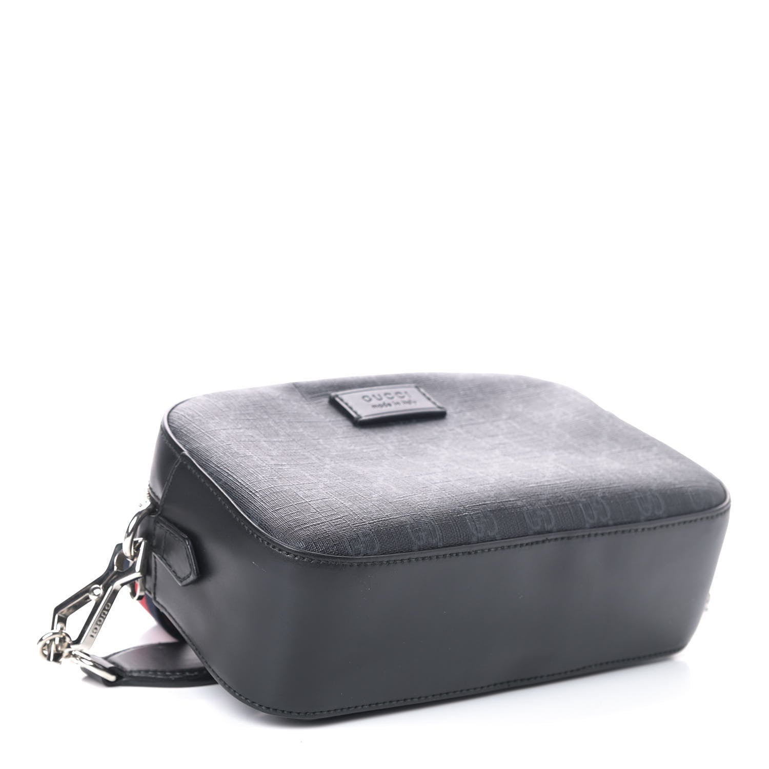 Gucci GG Supreme Monogram Web Shoulder Bag Black Grey 3 of 8