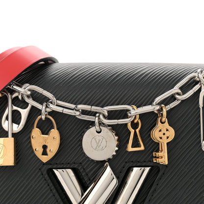 Louis Vuitton Epi Love Lock Charm Twist Shoulder Bag MM Black White 9 of 11