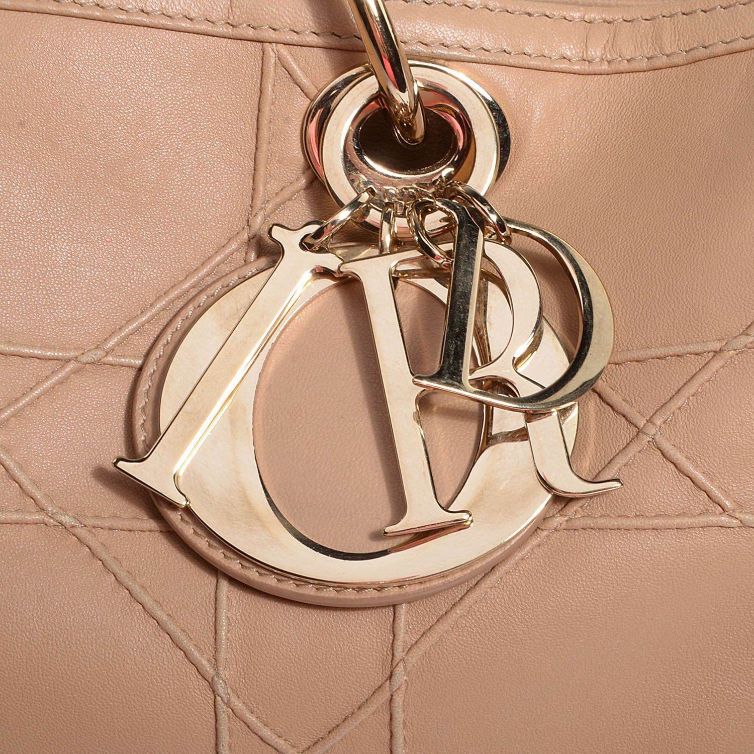 Christian Dior Lambskin Cannage Granville Polochon Beige 8 of 8