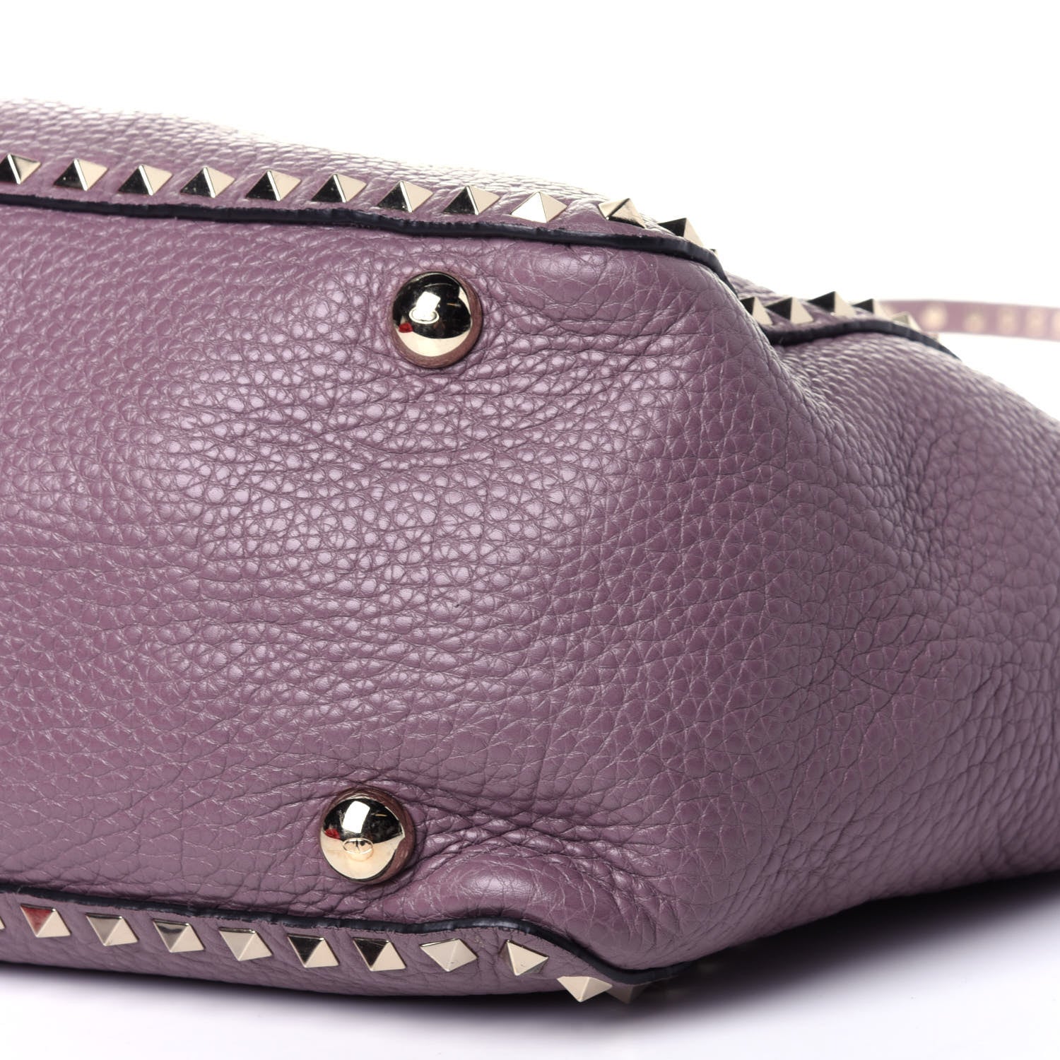 Valentino Garavani Pebbled Calfskin Medium Rockstud Tote Dark Mauve 8 of 11