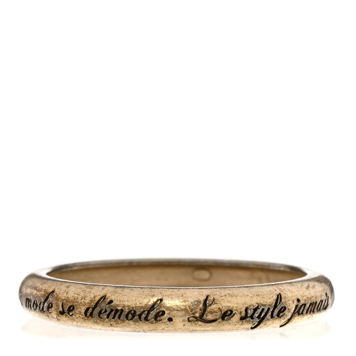 Metal French Quote Bracelet Bangle Gold