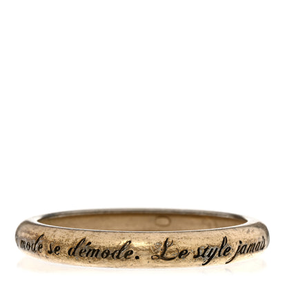 Chanel Metal French Quote Bracelet Bangle Gold 1 of 4