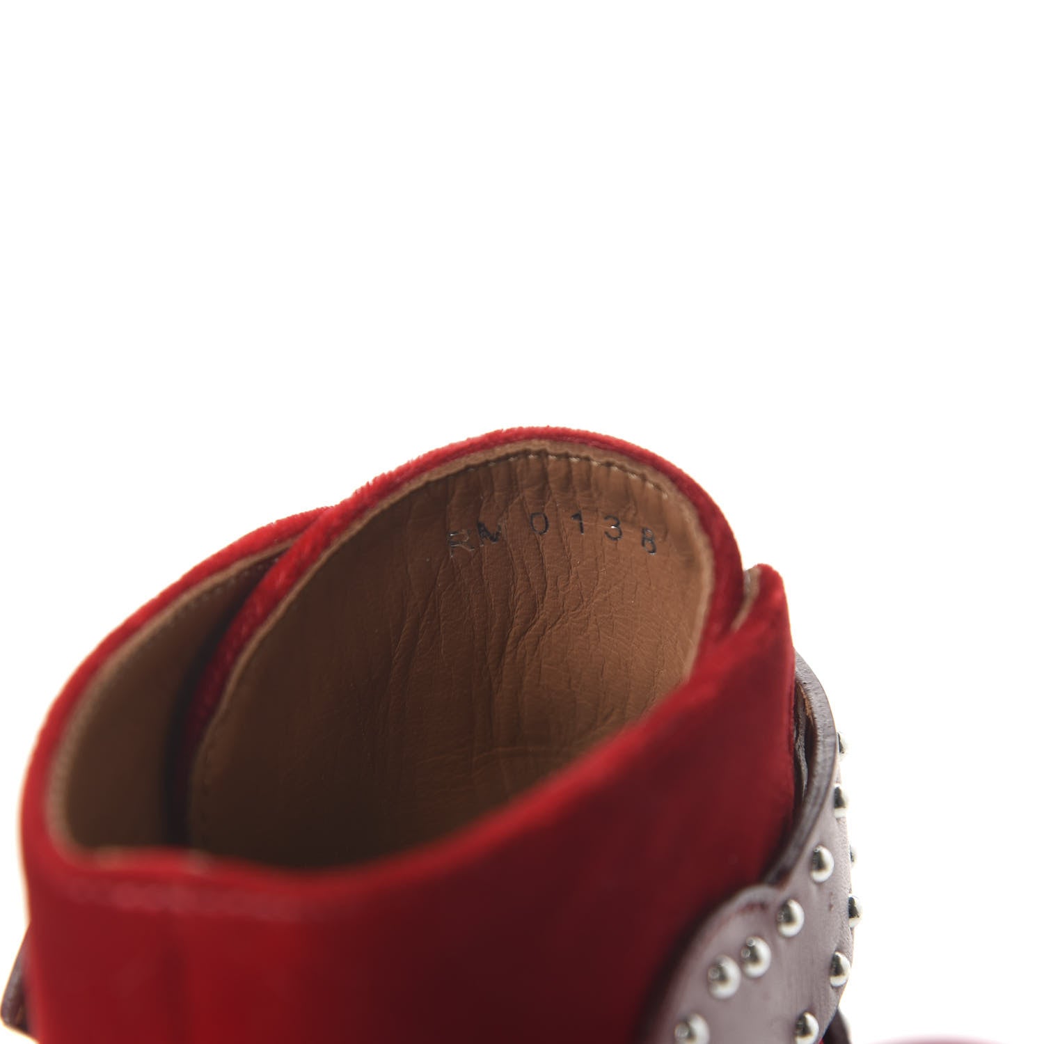 Givenchy Velvet Studded Prue Buckle Bootie 37 Dark Red 8 of 8