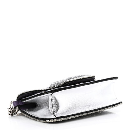 Valentino Garavani Swarovski Crystal Embroidered Vlogo Small Loco Shoulder Bag Crystal Lilac Silver 4 of 12