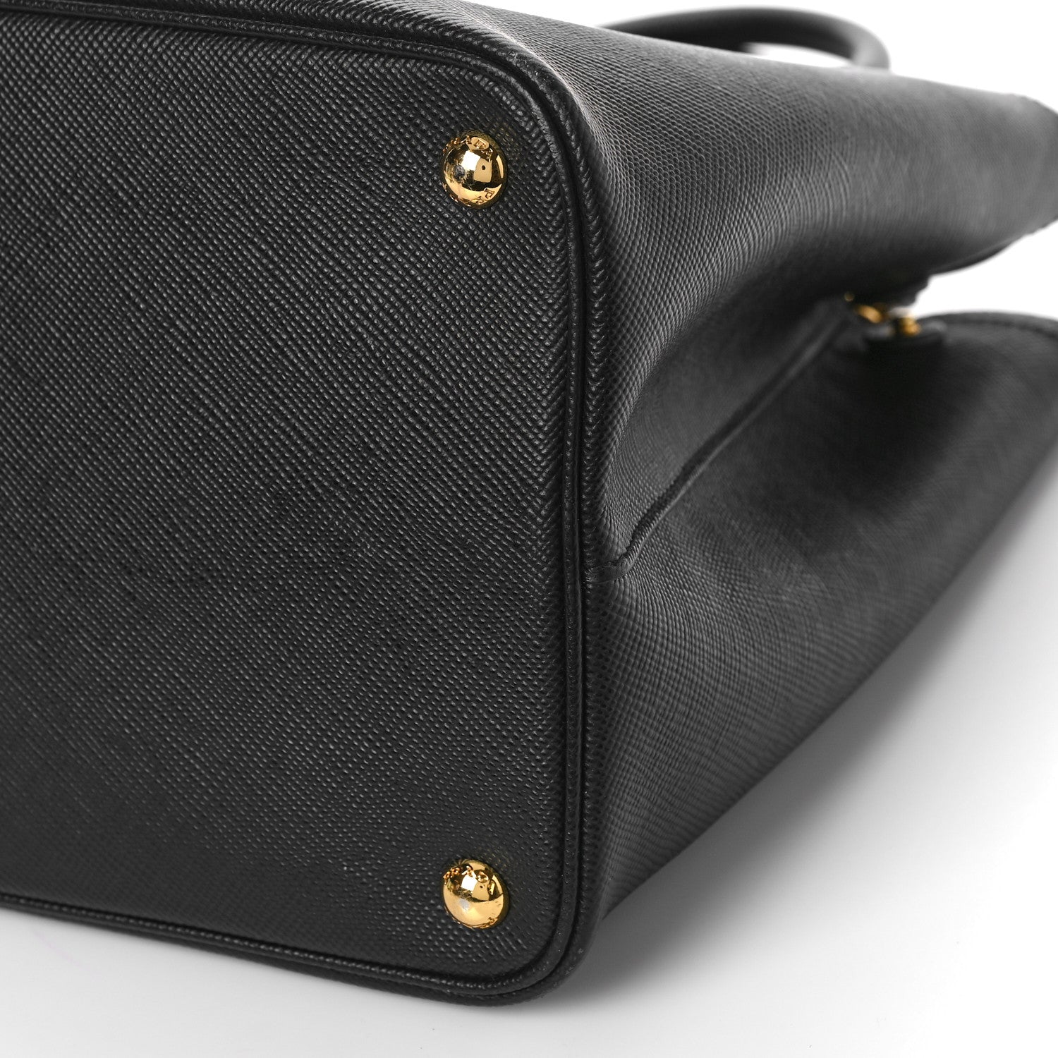 Prada Saffiano Cuir Large Double Bag Black Mughetto 9 of 10