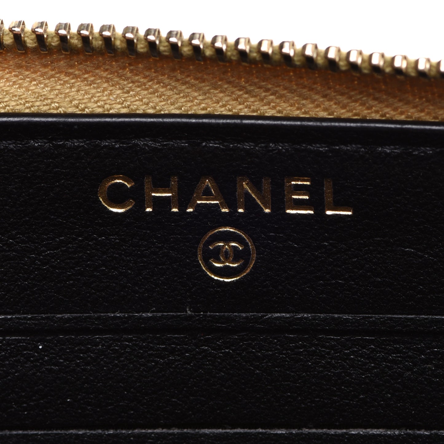 Metallic Calfskin Crocodile Embossed Small Zip Wallet Gold
