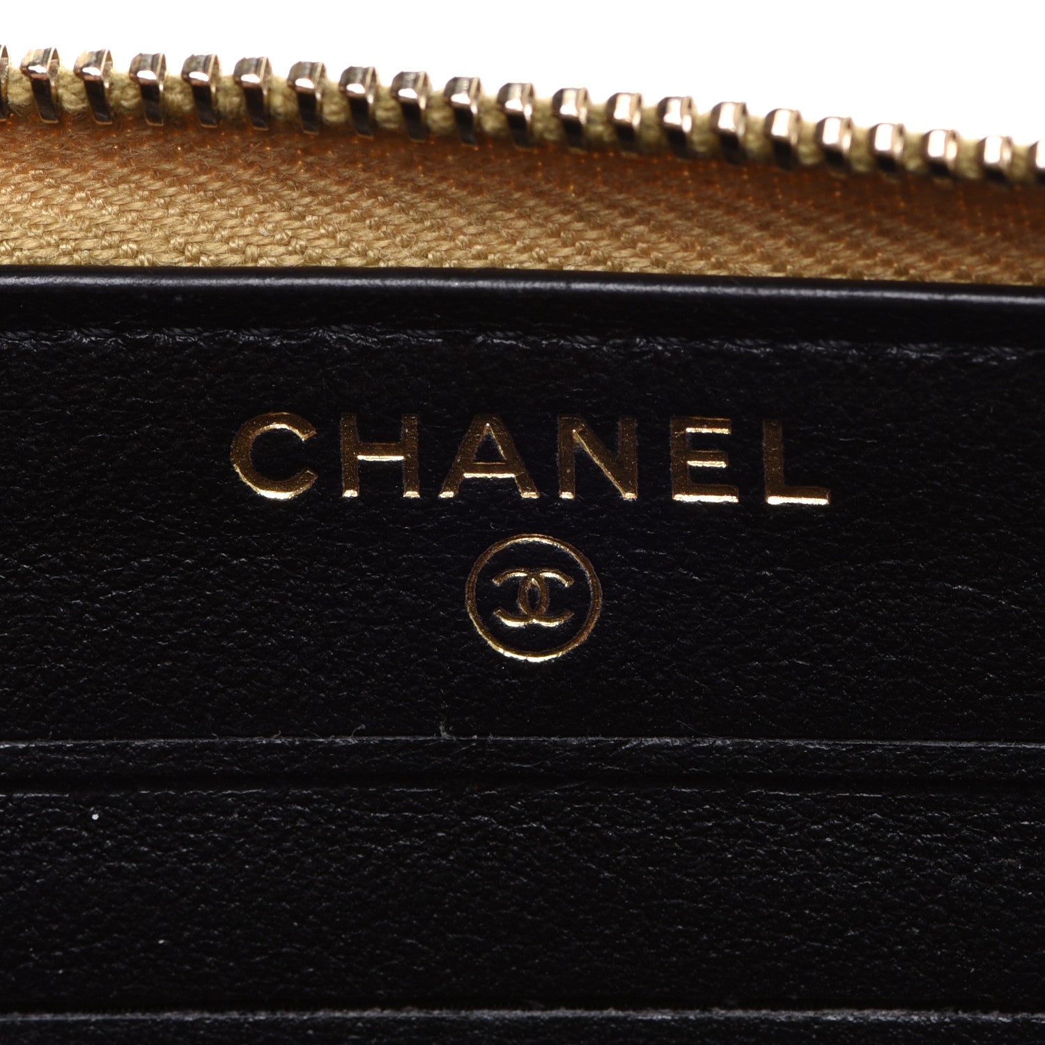 Chanel Metallic Calfskin Crocodile Embossed Small Zip Wallet Gold 6 of 14