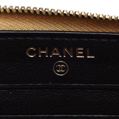 Chanel Metallic Calfskin Crocodile Embossed Small Zip Wallet Gold 6 of 14