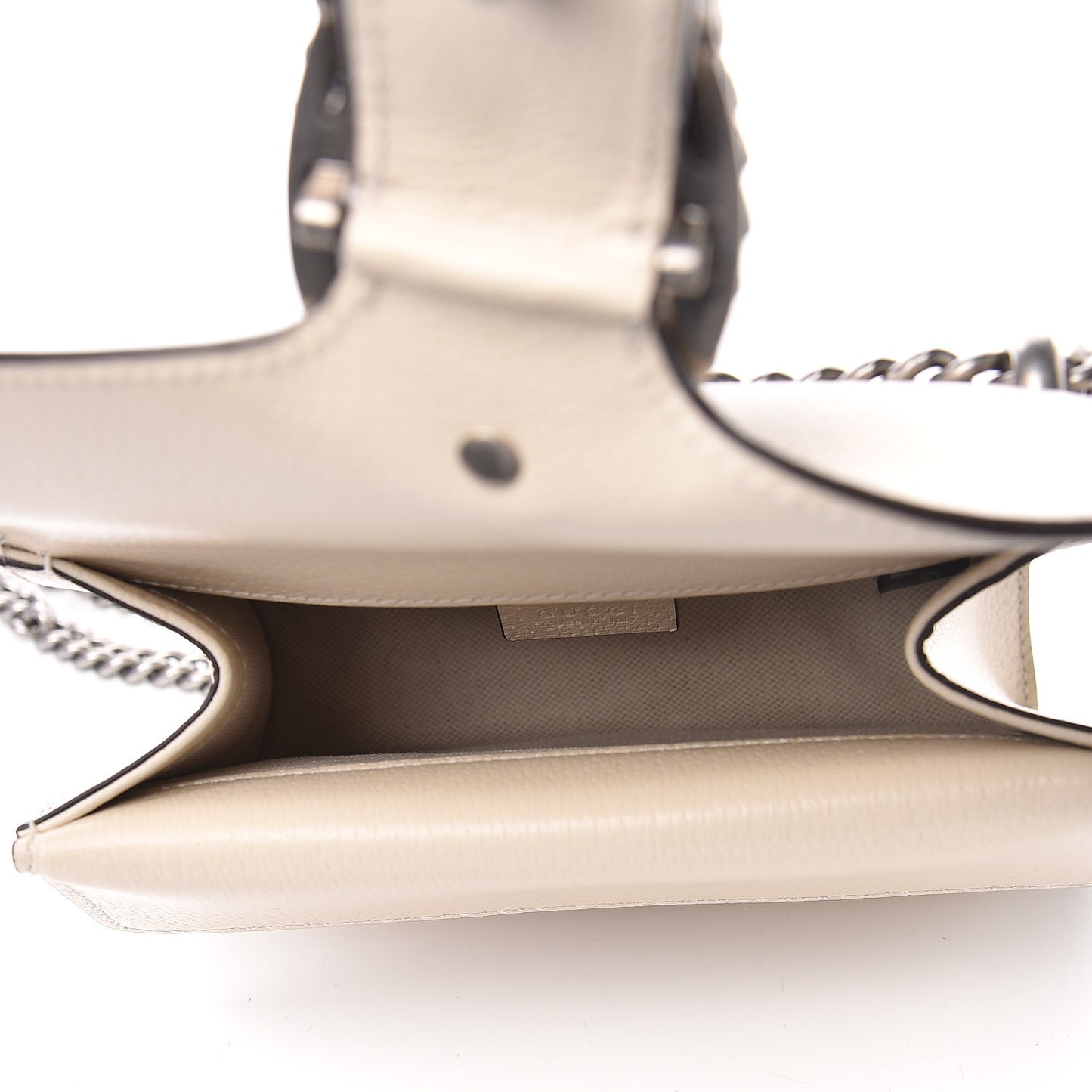 Textured Calfskin Crystal Mini Dionysus Shoulder Bag Mystic White
