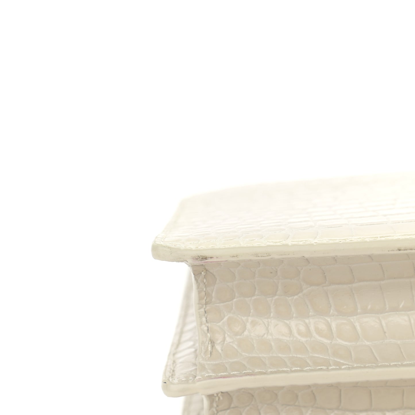 Calfskin Crocodile Embossed Medium Monogram Sunset Blanc Vintage