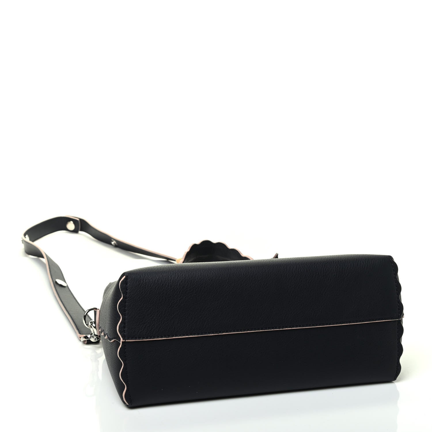 Fendi Vitello Dolce Scalloped Studded Medium By The Way Boston Bag Blu Notte 3 of 4