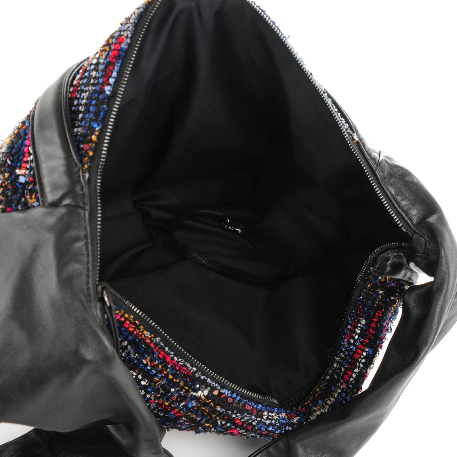 Chanel Tweed Lambskin Large Girl Bag Multicolor Black 5 of 7