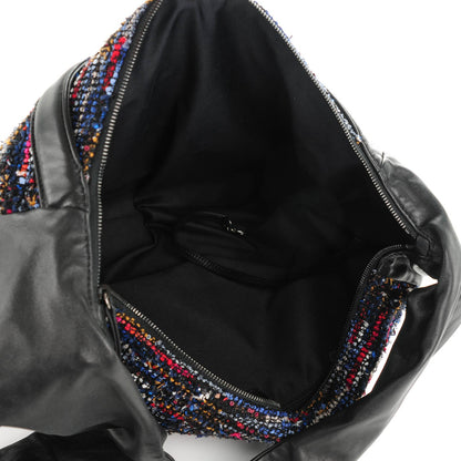 Chanel Tweed Lambskin Large Girl Bag Multicolor Black 5 of 7