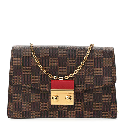 Louis Vuitton Damier Ebene Croisette Chain Wallet Scarlet 1 of 10