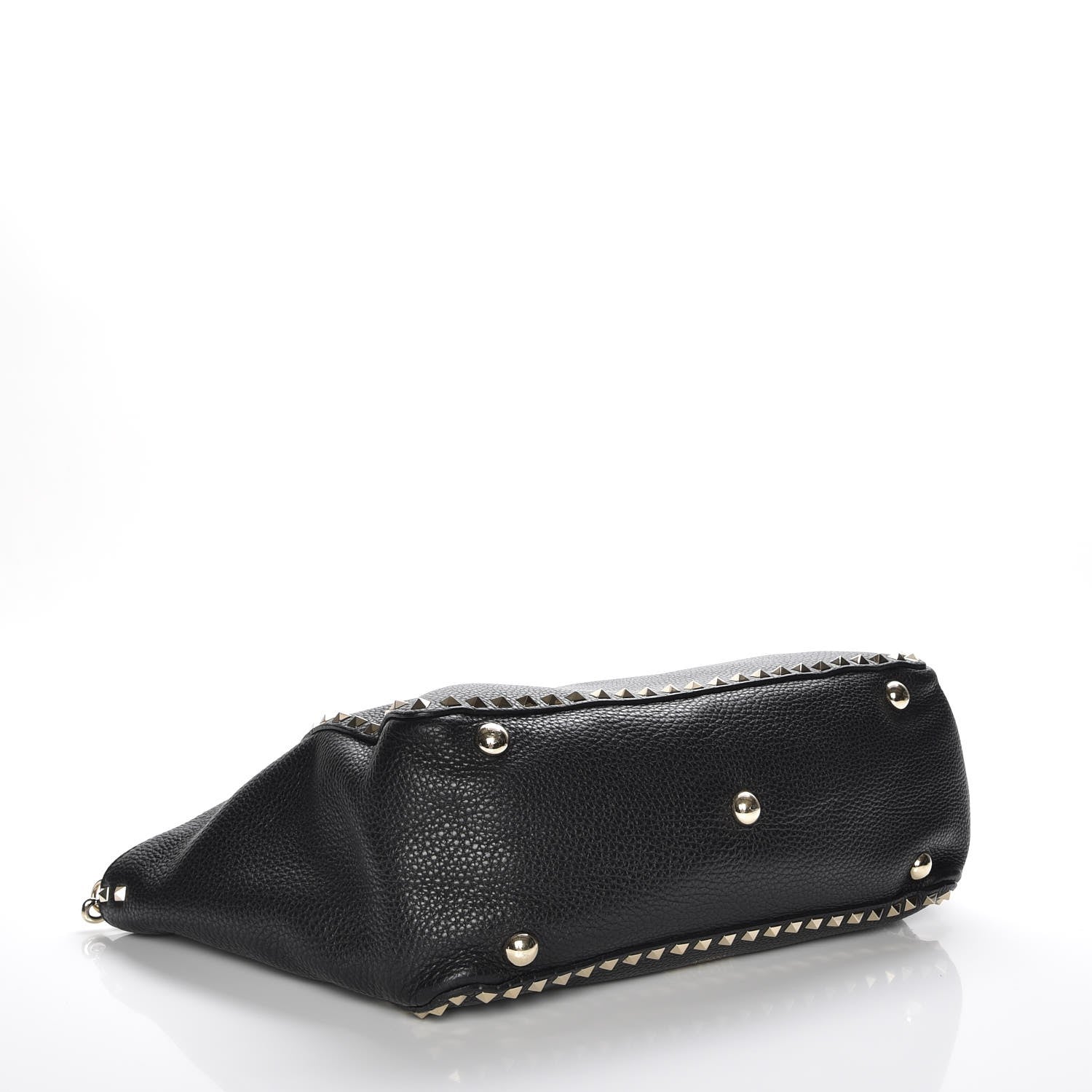 Valentino Garavani Pebbled Calfskin Medium Rockstud Tote Black 5 of 8