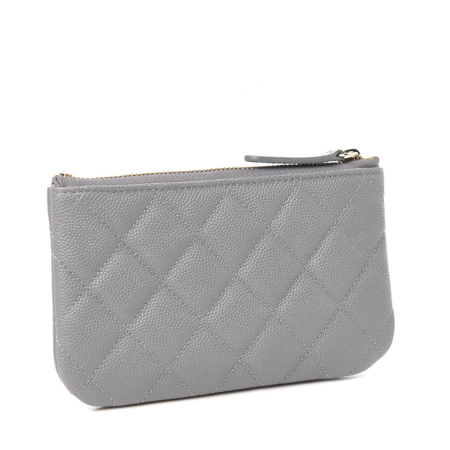 Chanel Caviar Quilted Small Cosmetic Case Grey 3 of 7