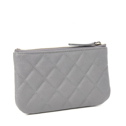 Chanel Caviar Quilted Small Cosmetic Case Grey 3 of 7
