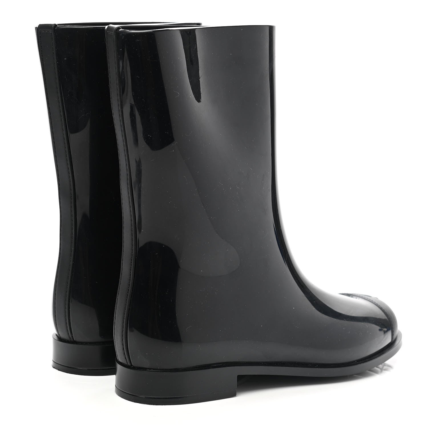 Chanel Rubber Rain Boots 38 Black 4 of 9